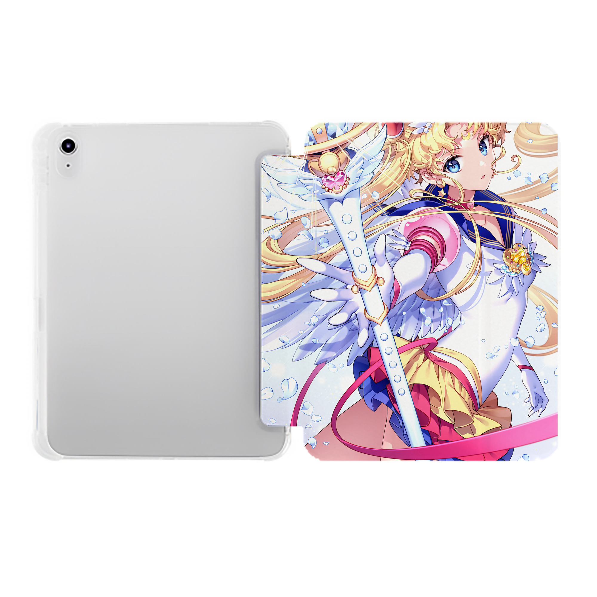 （画像用） 美少女戦士セーラームーン Sailor Moon IPad ケース ペン収納付き 三つ折りスタンド PUレザー×シリコン 対応機種9.5/10.5/10.9インチ
